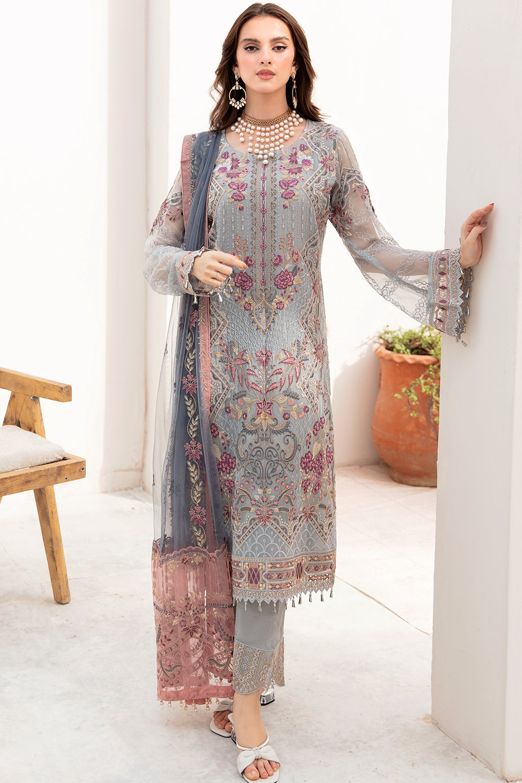 Ramsha Chevron Chiffon`23 D#703  Tradition Stores
