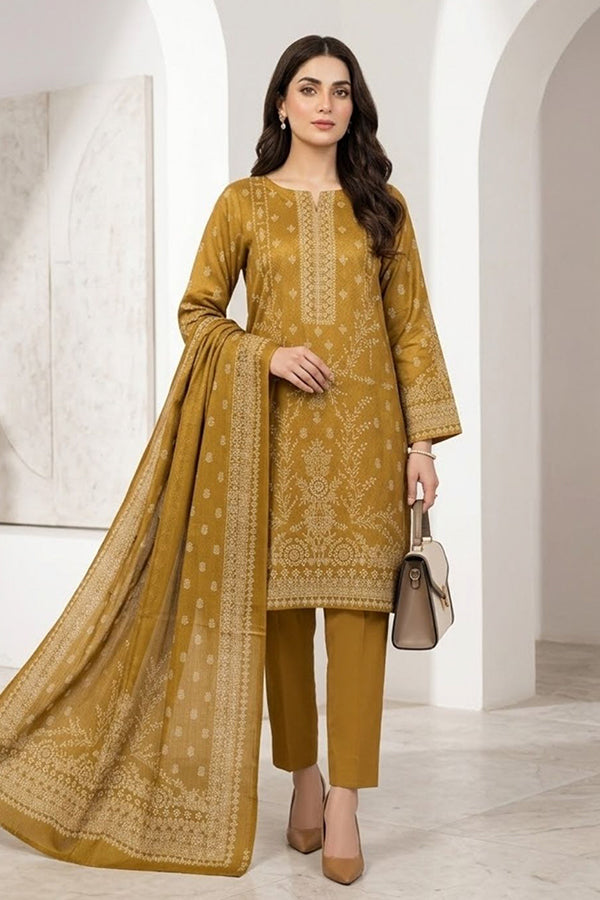 BR Bismal Dhanak'26 3Pcs D#8 Mustard