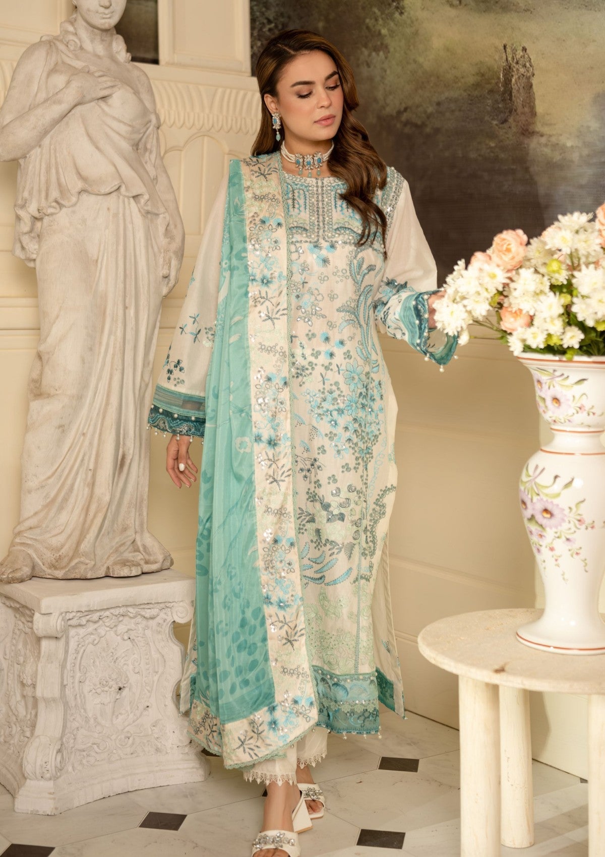 Thames Reet Emb Lawn`25 D # 01 L Ferozi