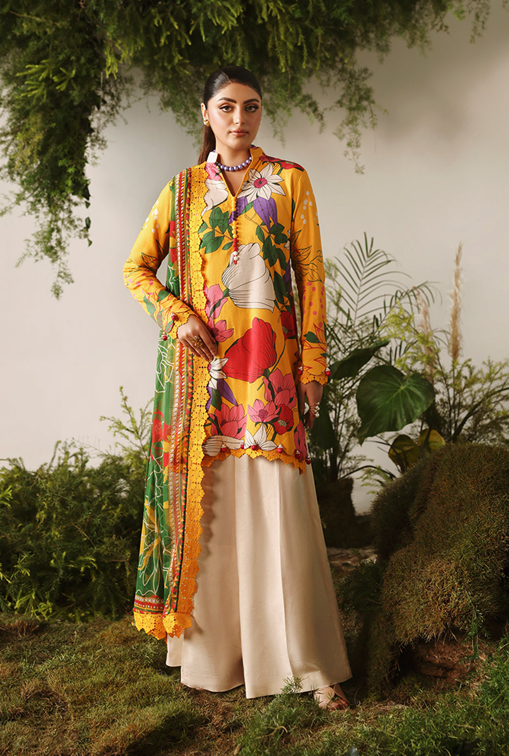 Naqsh Bloom & Vogue Jacquard`25 Cyber Yellow D#153