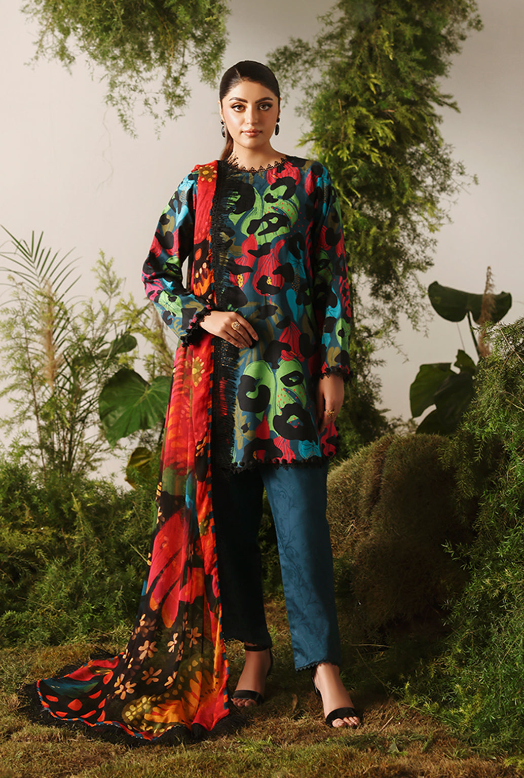 Naqsh Bloom & Vogue Jacquard`25 Nightfall Teal D#155