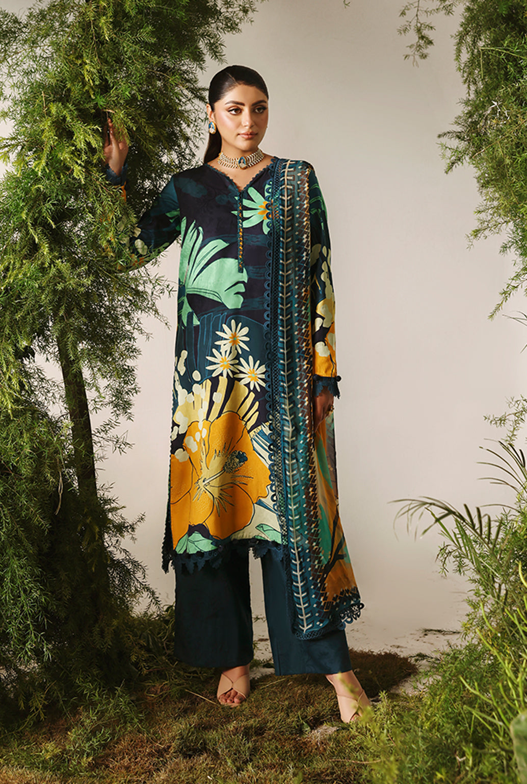 Naqsh Bloom & Vogue Jacquard`25 Ocean Blue D#159