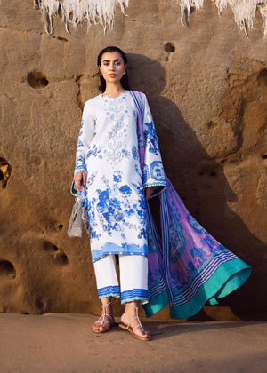 Siraa By Sadaf Fawad Khan Lawn (Vol-2) `25 Blue Pottery