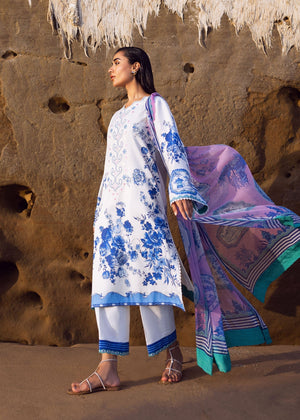 Siraa By Sadaf Fawad Khan Lawn (Vol-2) `25 Blue Pottery