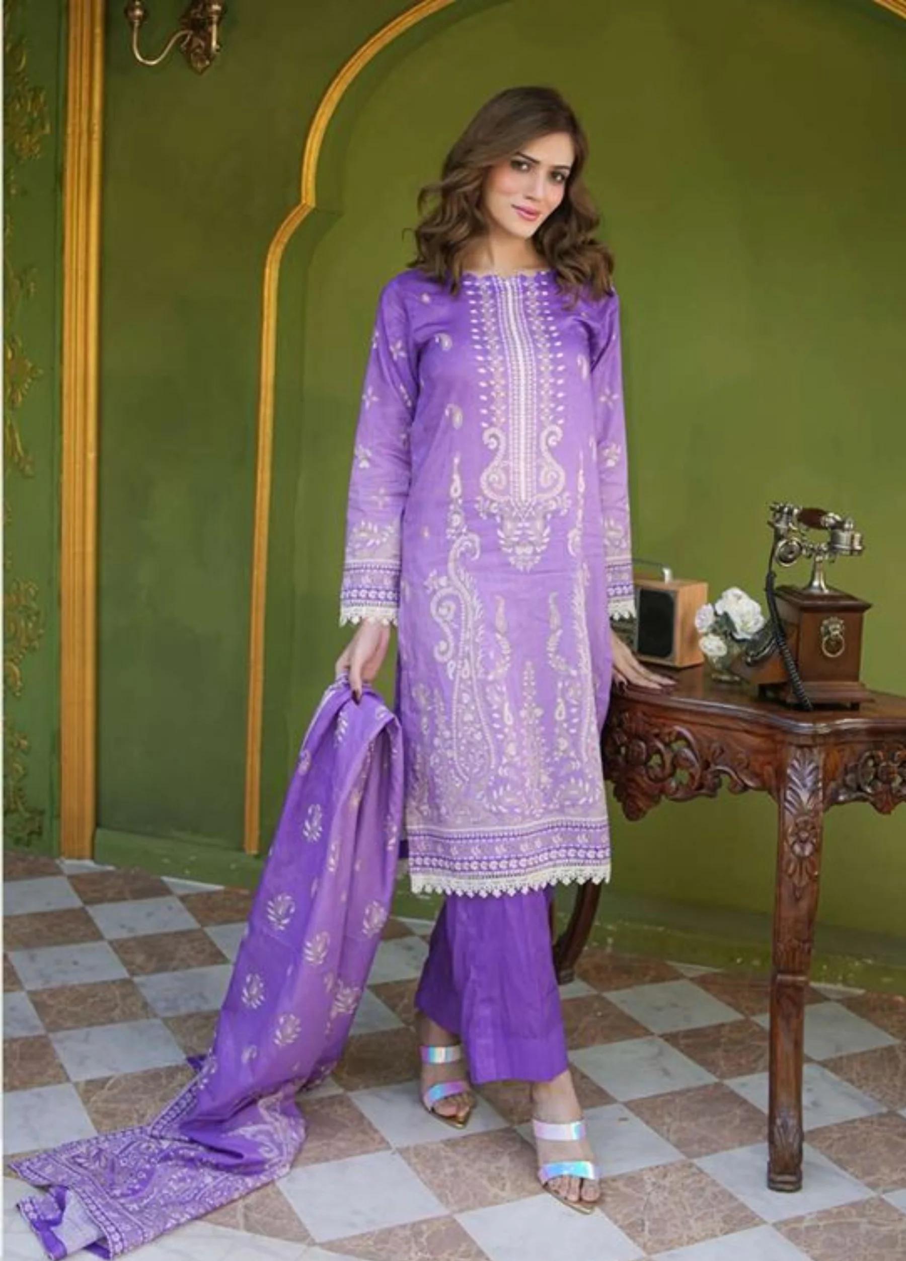 Mavi Coral Luxury Lawn'26 (Purple)