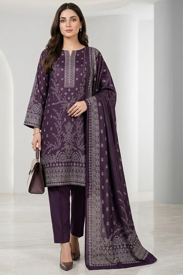 BR Bismal Dhanak'26 3Pcs D#3 Purple