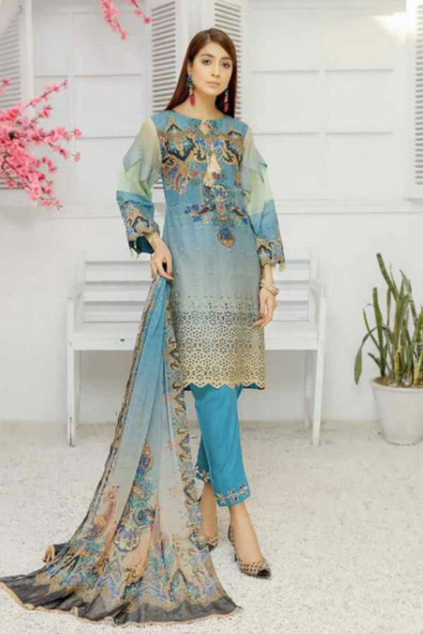 Aafreen C/Kari Emb Lawn`22 AF#9 (Vol-1)