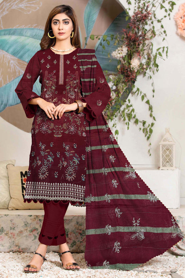 Adan Print Lawn'25 V#5255 (Maroon)