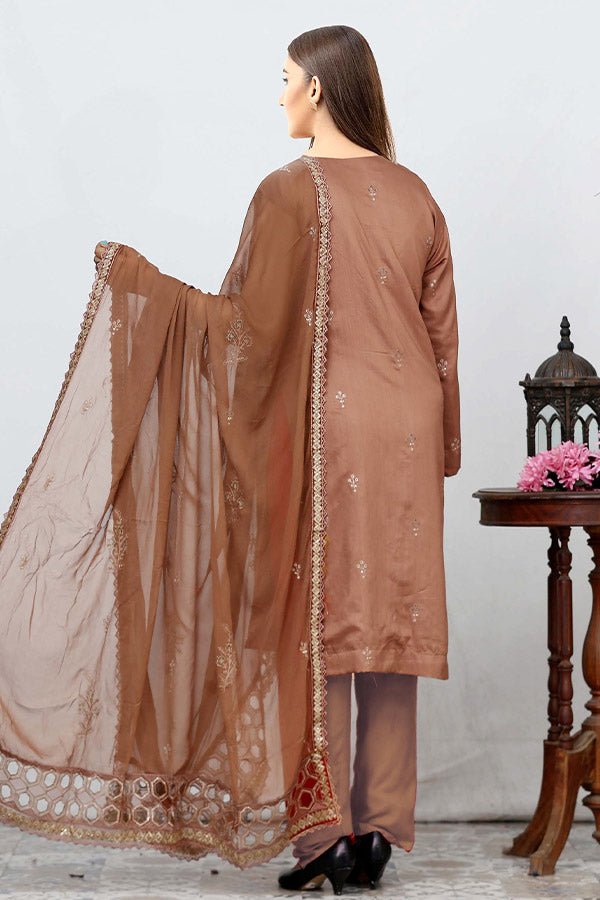 BR Nawal Emb Viscose`25 V#28 D#01 L-Brown