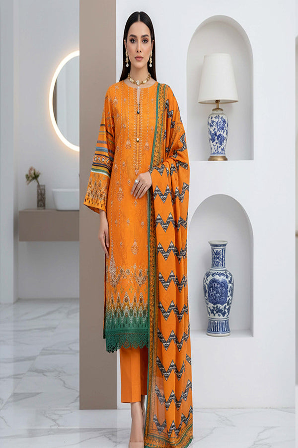 BR Roshni B-Dora Lawn '26 D#1 (Orange )