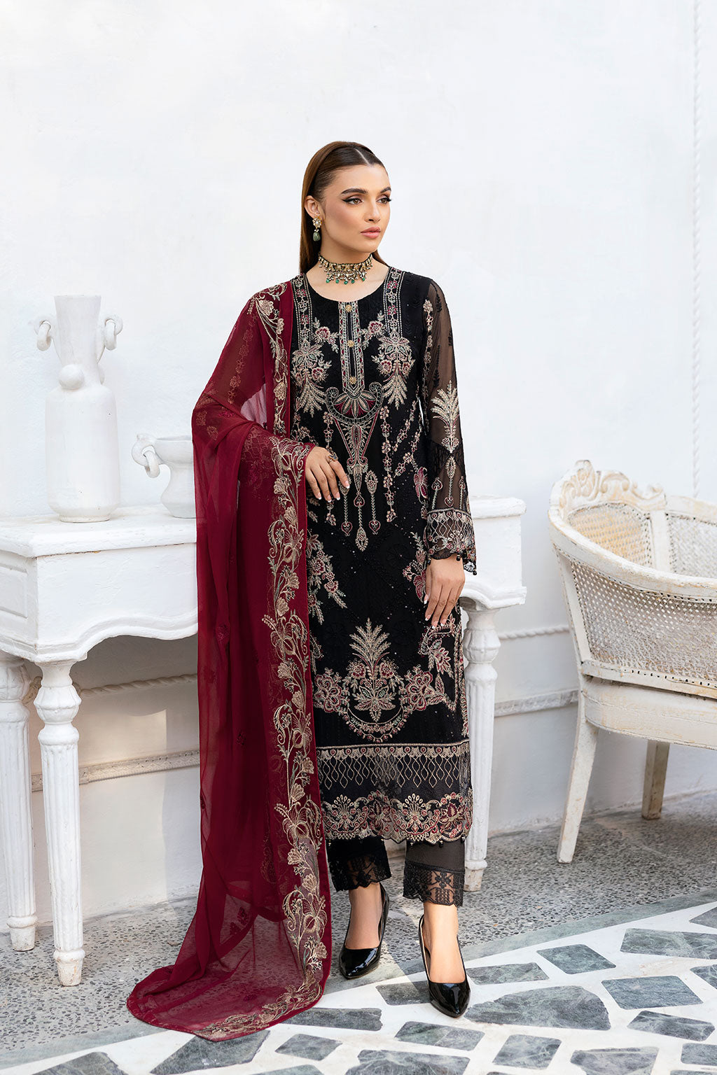 Ramsha Chevron Chiffon`25 Vol-10 D#1008