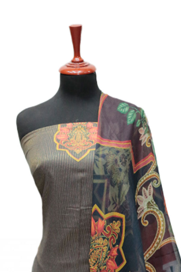 Floraison D/Chiffon Dupatta`25 D#3207 (Grey)