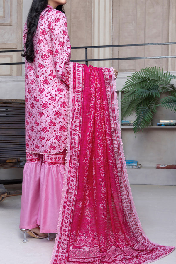 Hafiz Mahnoor Slub Lawn'25 D#81 (Pink)