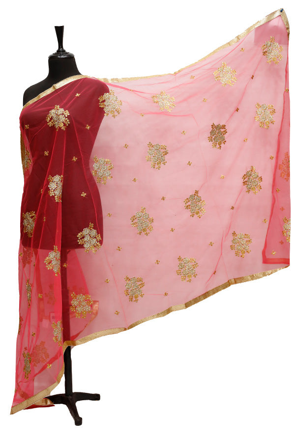 Indian Net Emb Dupatta D#4-A