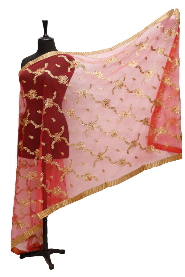 Indian Net Emb Dupatta D#5-C