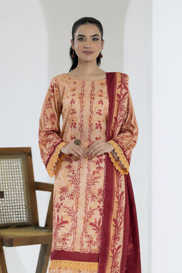 Maya Slub Luxe Khaddar`25 D#1 (Peach)