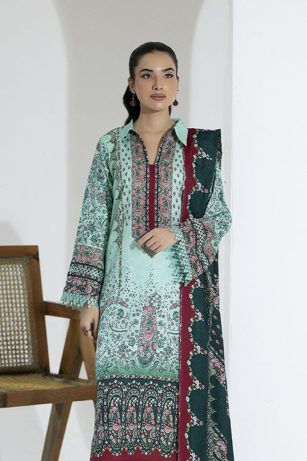 Maya Slub Luxe Khaddar`25 D#1 (Green)