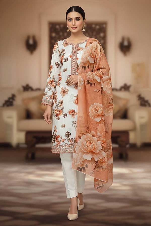 Mi Creation D/Print Lawn'26 D#1 (Peach)