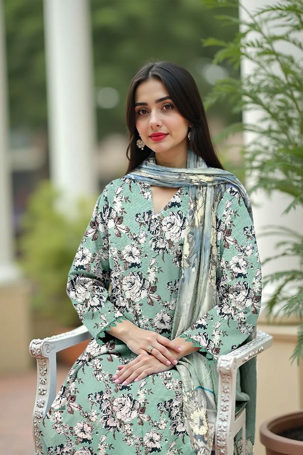 Mi Creation W/Print Viscose`25 D#1 (Apple Green)