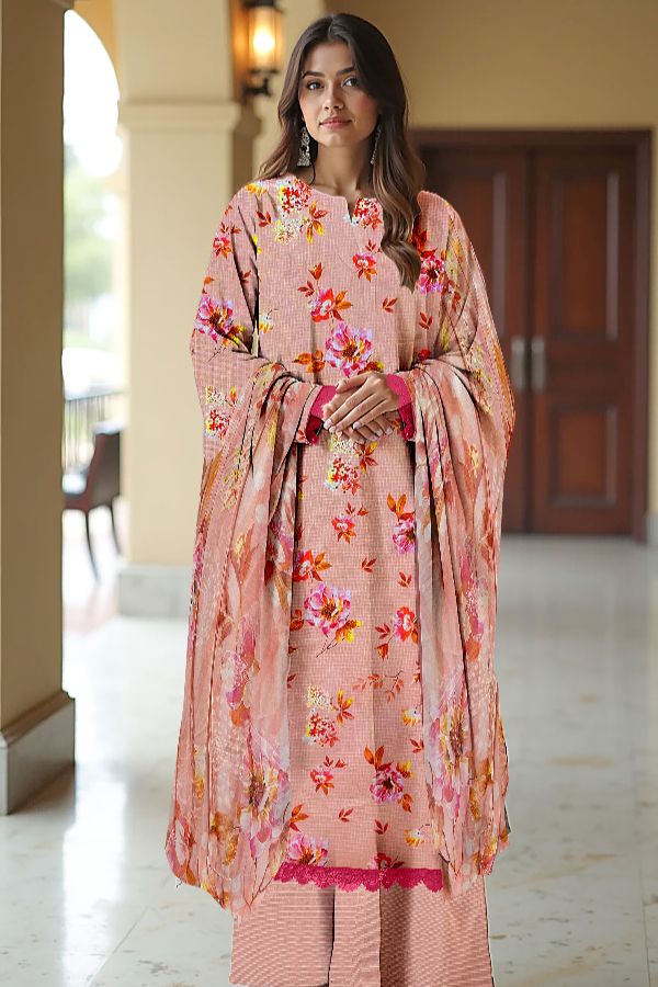 Mi Creation W/Print Viscose`25 D#1 (Peach)