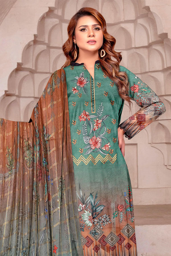 Naimal Nari D/Emb Lawn`23 (Sea Green)