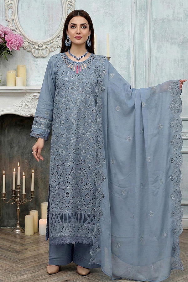 Noor Jahan Noor-E-Nazar Lawn`26 D#01 (B-GREY)
