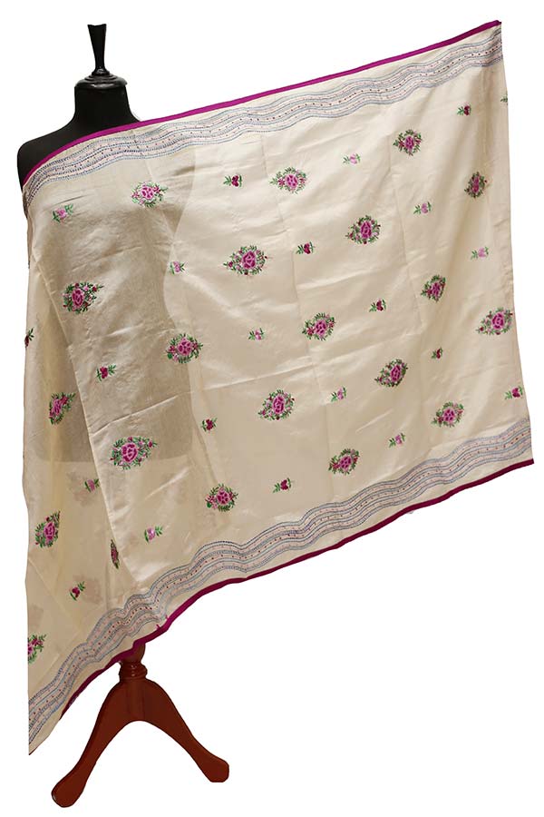 Paper Silk Chickenkari Dupatta D#1-15
