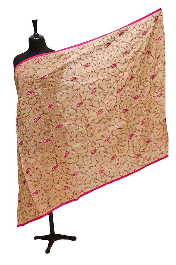 Paper Silk Chickenkari Dupatta D#6-2