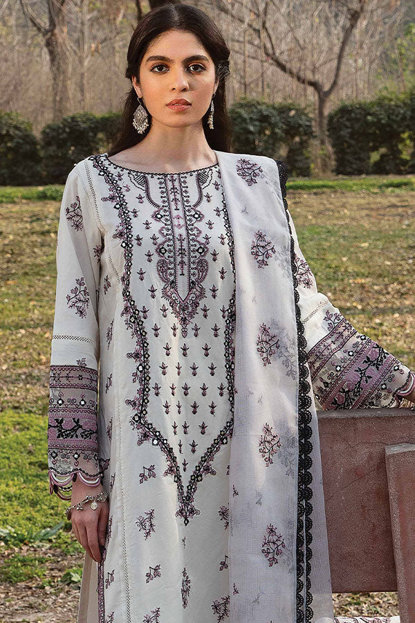 Qalamkar Qline Embroidered Lawn Unstitched 3 Piece Suit - RP-01 Savera - QL26QLWN - Fawn - Summer Collection
