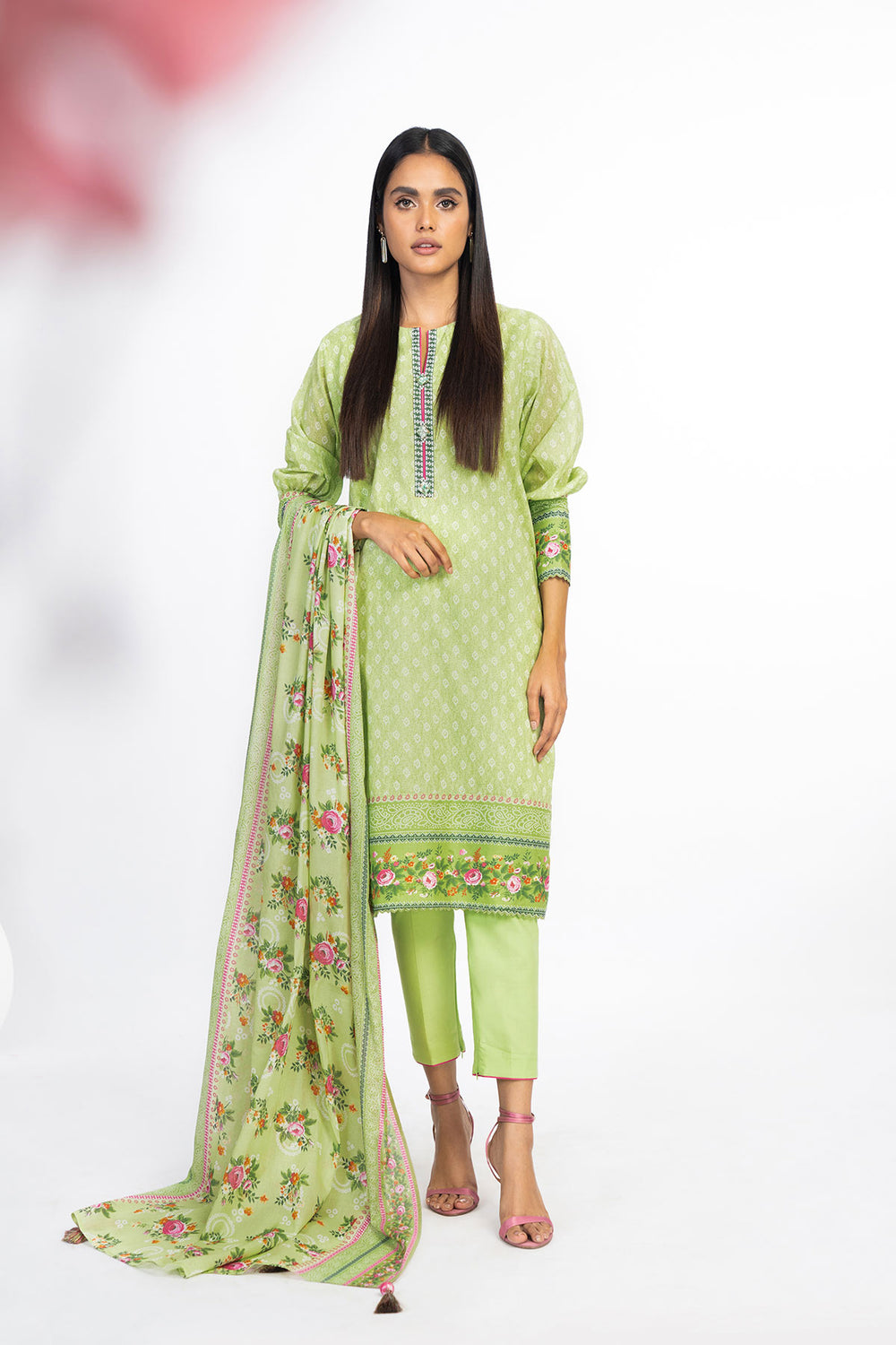 Al-Karam S/S Lawn`23 Green - Main Image