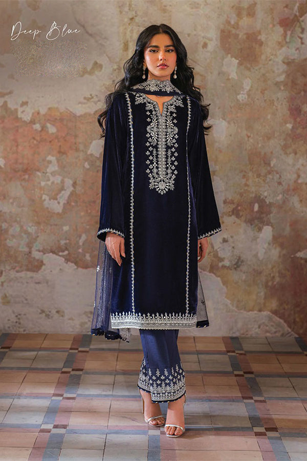 Velmor by Seran Embroidered Velvet Suit Unstitched 3 Piece SRN24VF Arrin - Formal Collection