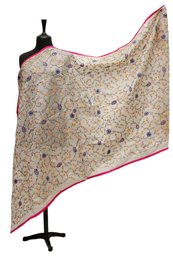 Silk Needle Work Dupatta D#1-18