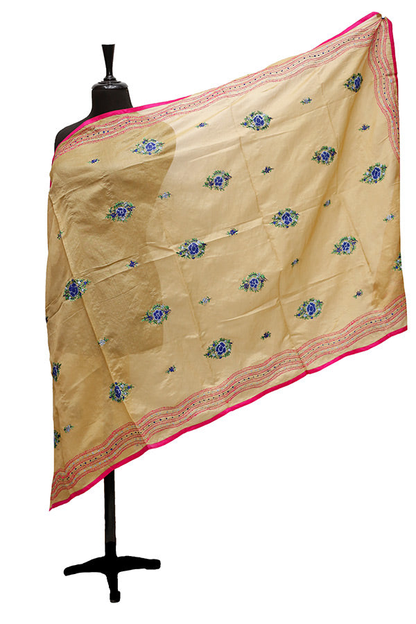 Silk Needle Work Dupatta D#1-24