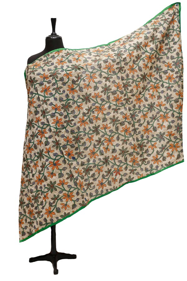 Silk Needle Work Dupatta D#1-37