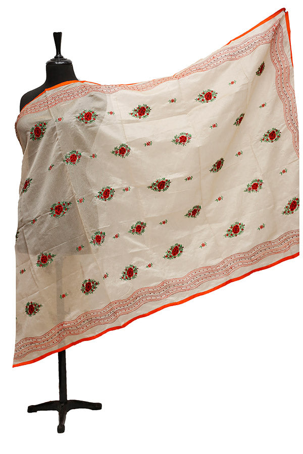 Silk Needle Work Dupatta D#1-06