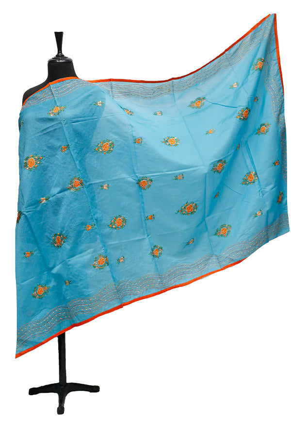 Silk Needle Work Dupatta D#1-07