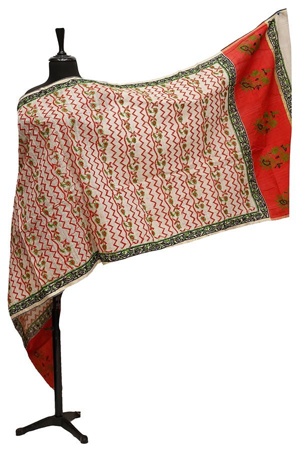 Silk Needle Work Dupatta D#4-1