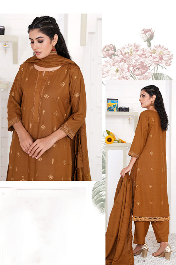 Tehzeeb Emb Jacquard`24 (Vol-2) D#1 (Mehndi)