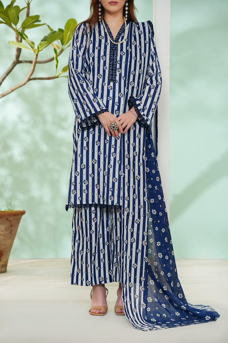 VS Daman Print Lawn`26 D#816 (Blue)