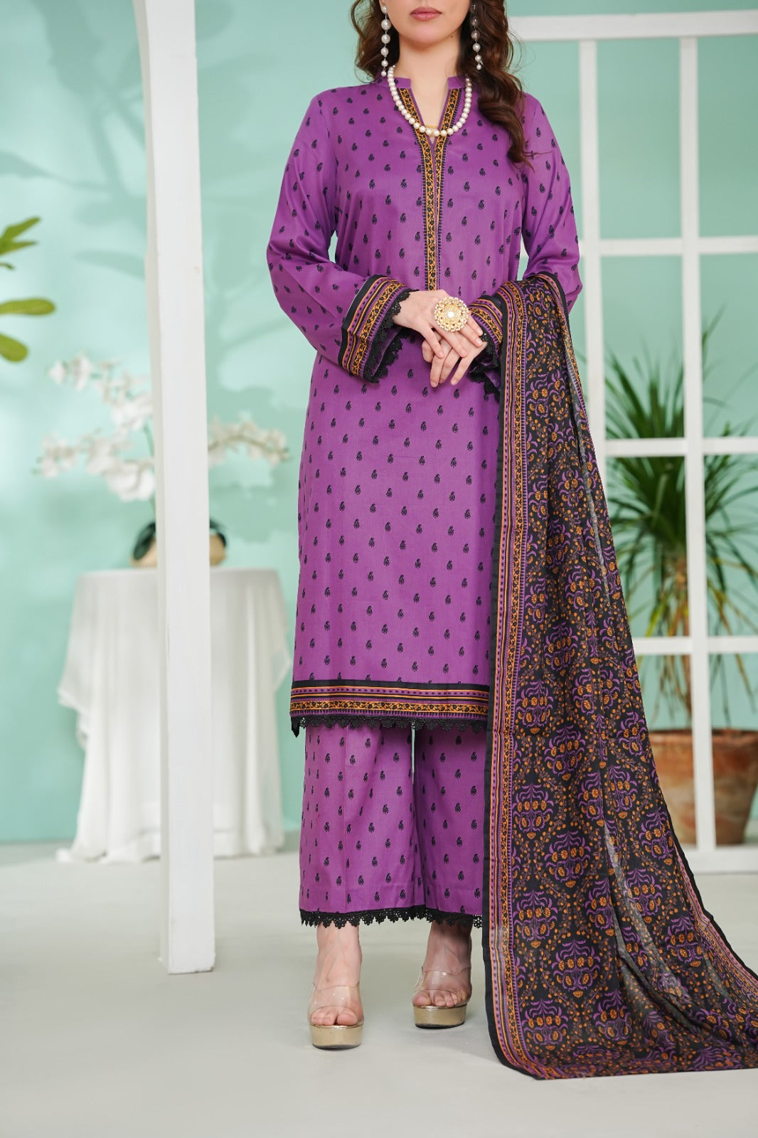 VS Daman Print Lawn`26 D#817 (Purple)