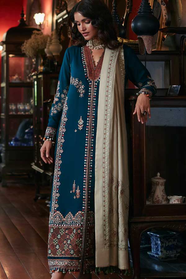 Wisaah by Zouj Katan Silk Shawl ZJ24WS Sitara - Winter Collection