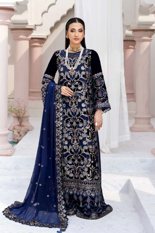 Andaz E Makhmal by Zebtan Unstitched Velvet ZB25 ZAM-08 - Festive Collection