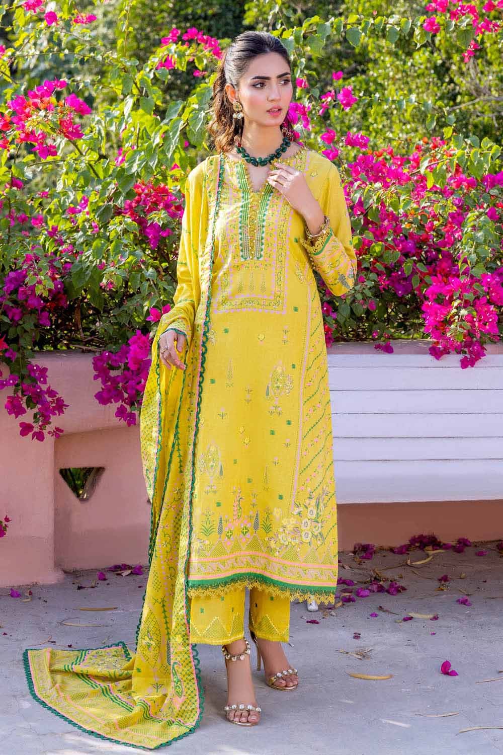 Gul ahmed yellow outlet suit