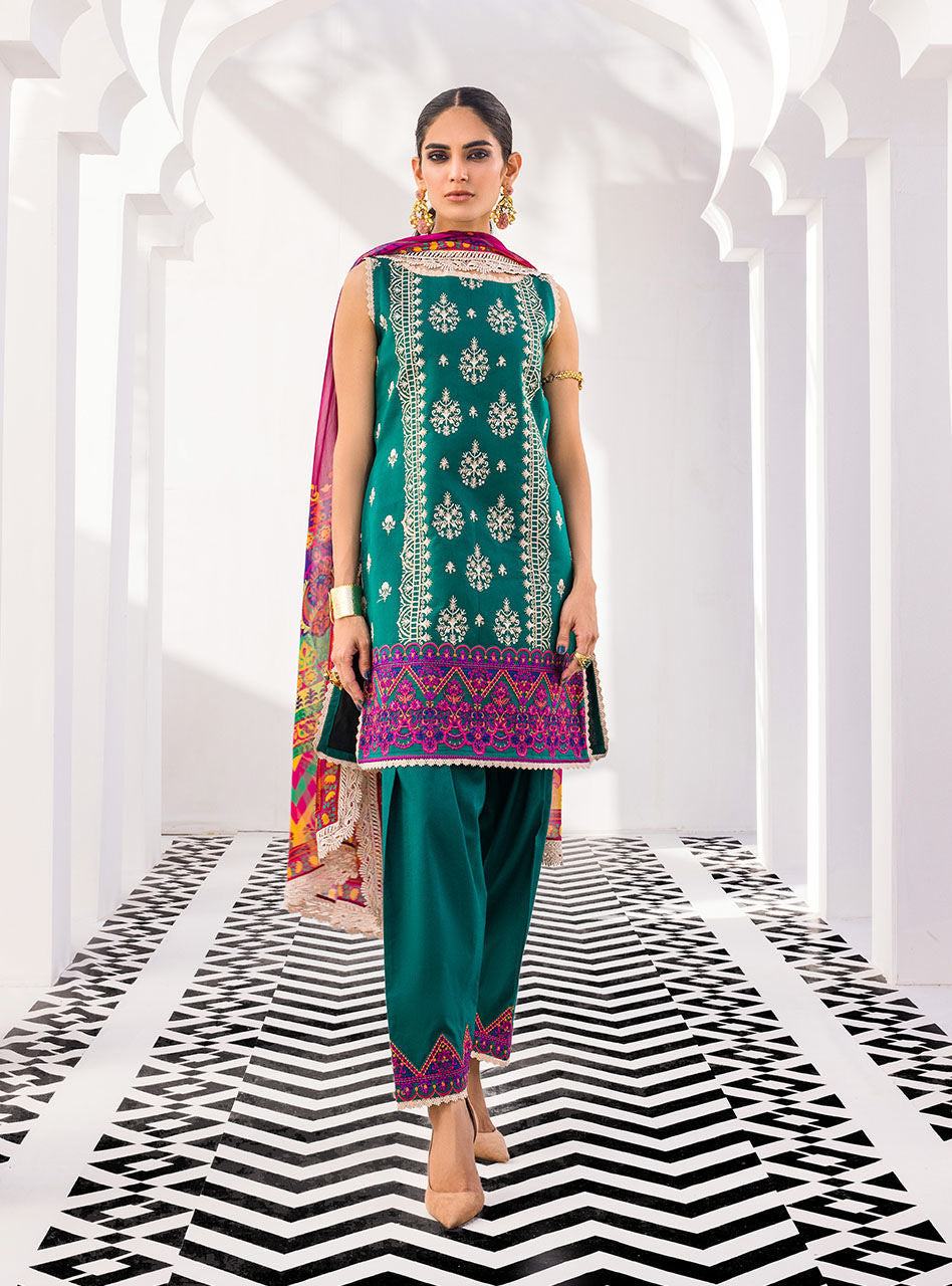 TAHRA By Zainab Chottani Eid Unstitched`22 D#03 (CRIMSON BREEZE)