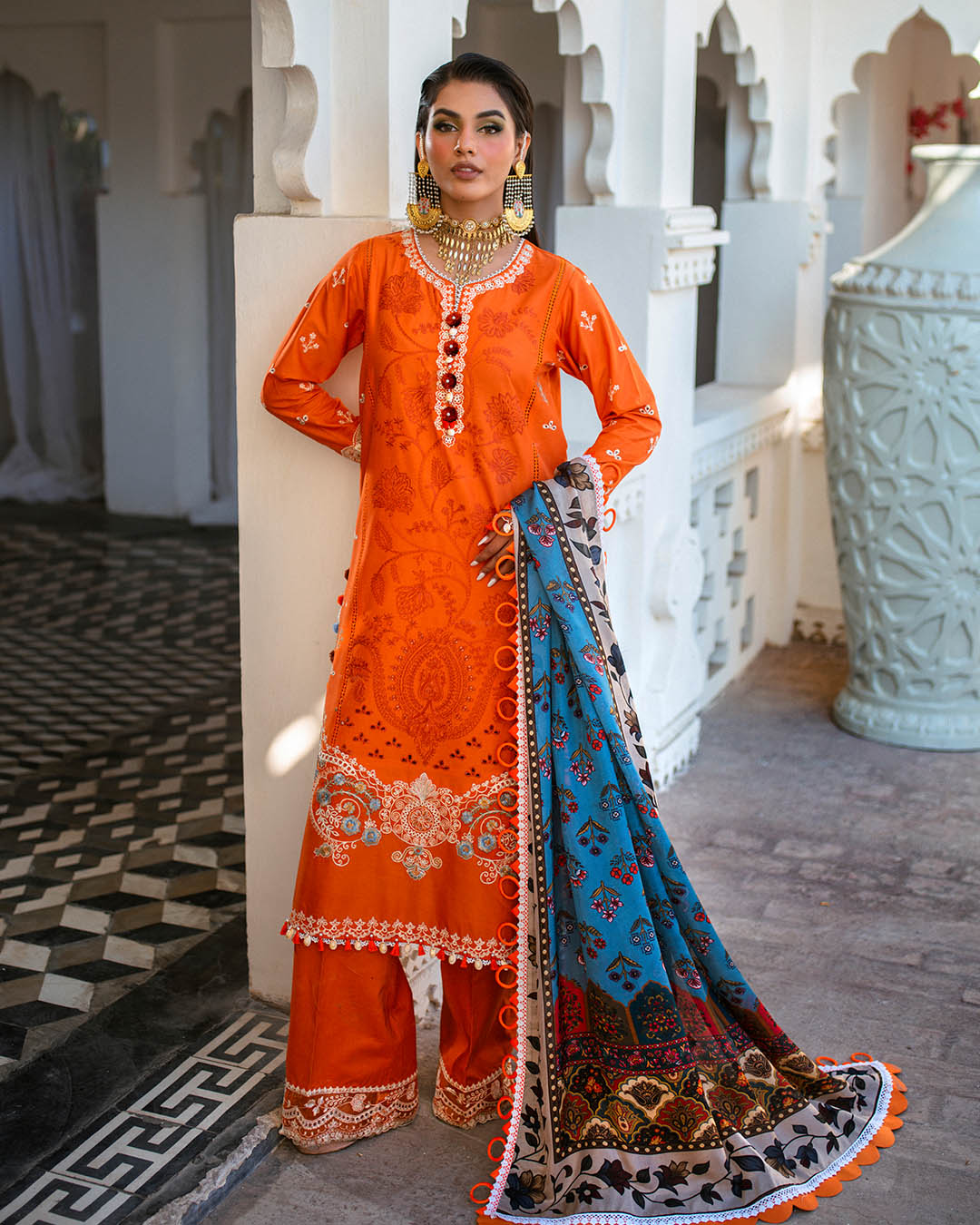 Sajna Luxury Festive Lawn'25 D#06 (Bella)