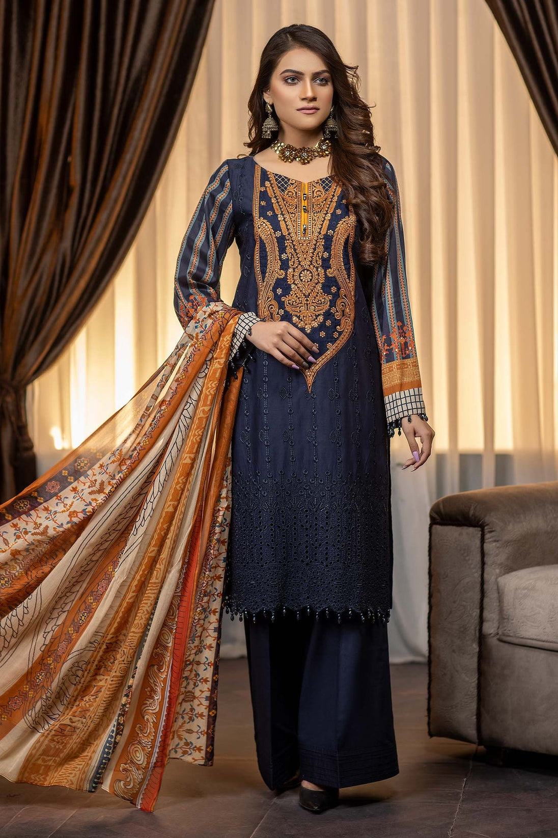 Zebaish Rang-e-Bahar Emb Lawn'22 D#9
