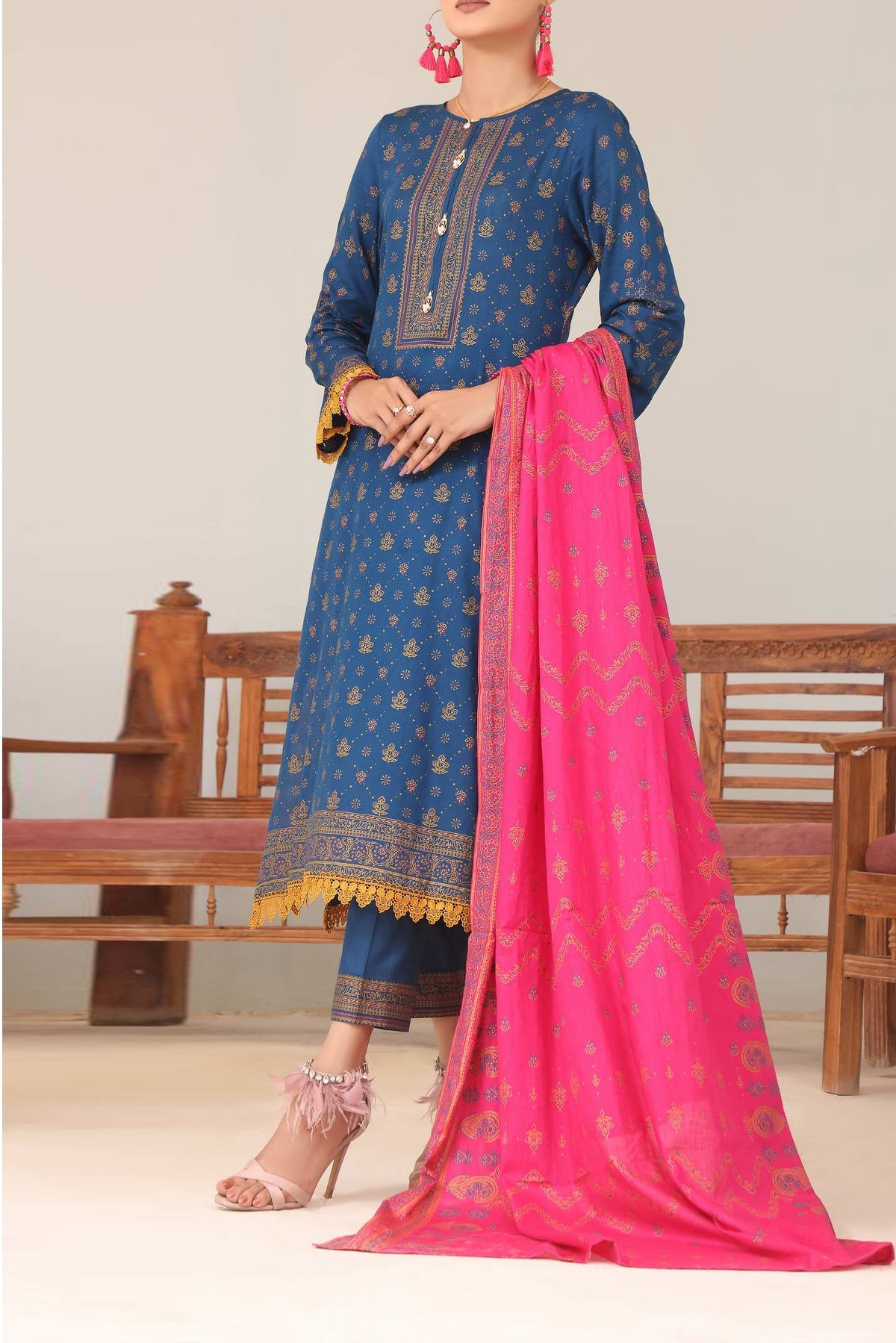 Daman Print Lawn`23 D#1539 Blue