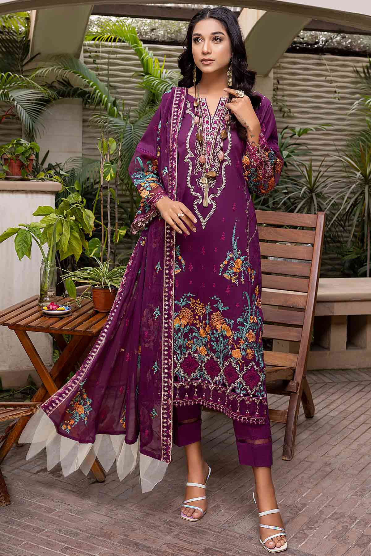 Peridot Meenakari Emb Lawn`22 D#202-B