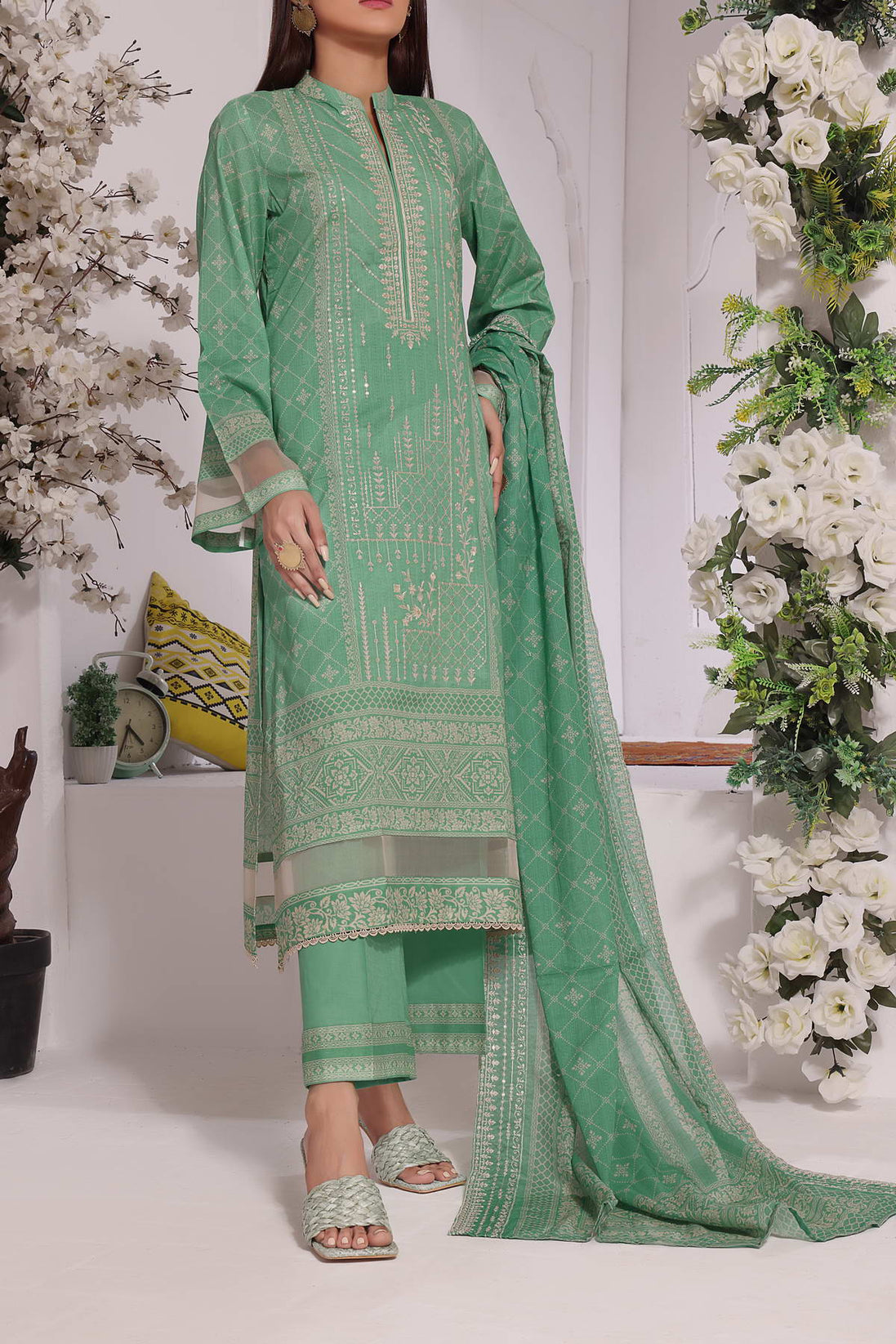 Misri Digital Emb Lawn`23 D#219 Green