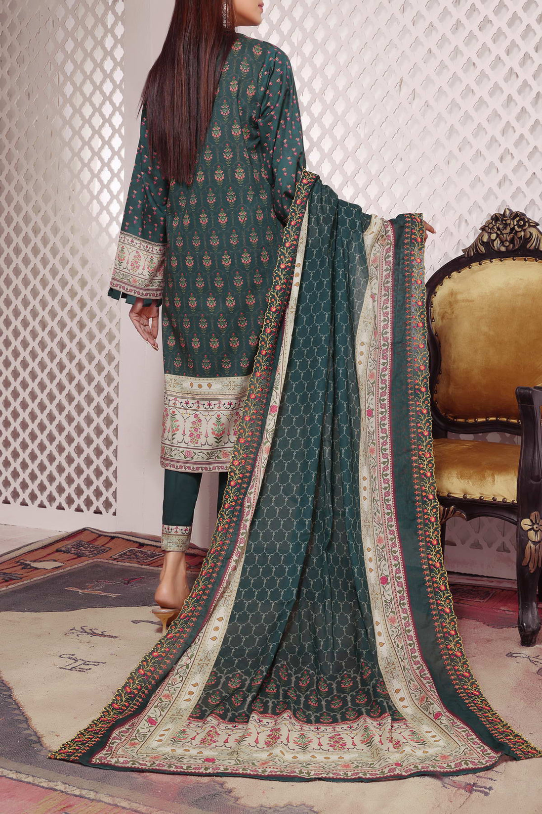 Misri Digital Emb Lawn`23 D#223 D Green